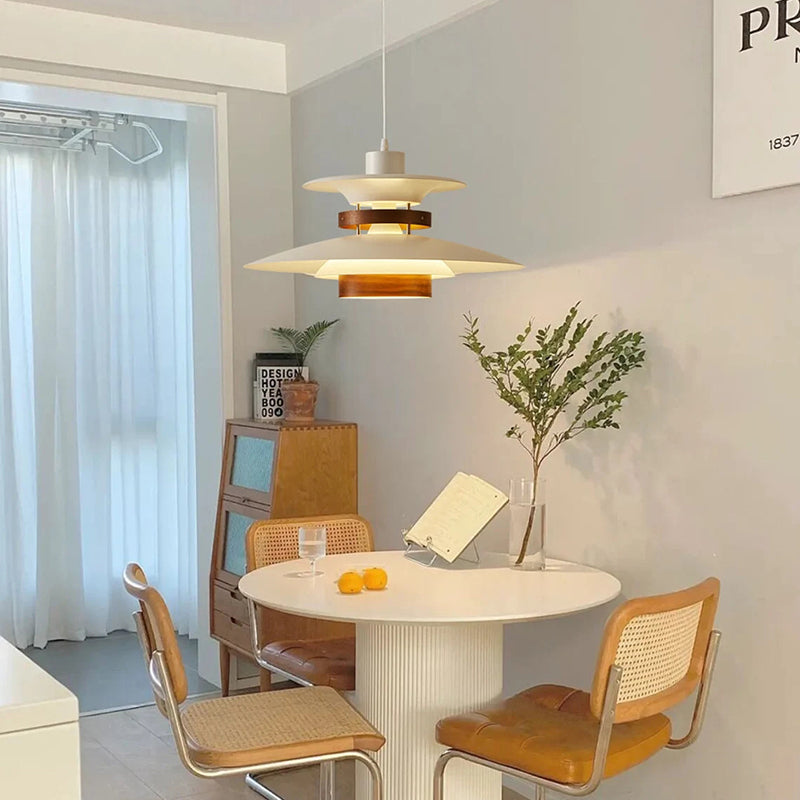 Nordic Wood and Aluminium Pendant Light