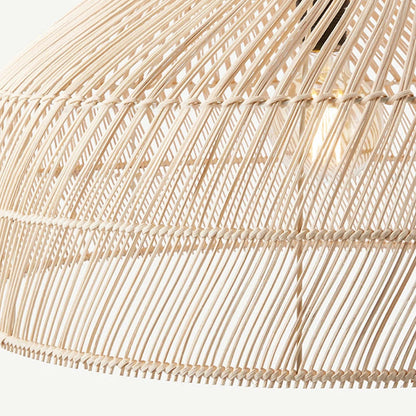 Rattan Bell Shape Pendant Fixture