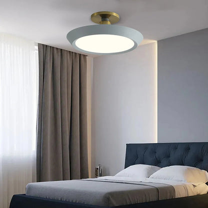 Coloured Metal Ring Flush Mount Light