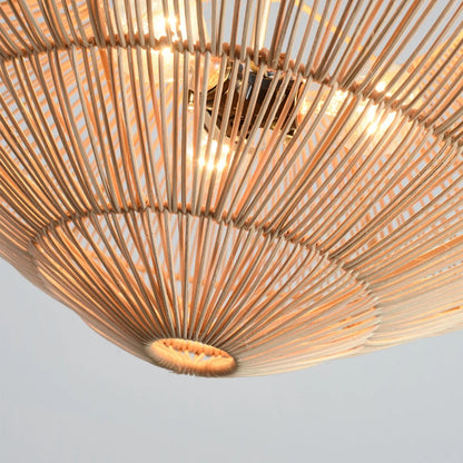 Rattan Vintage Umbrella Pendant