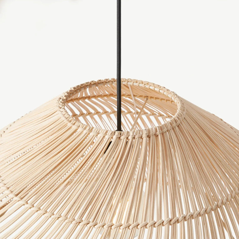 Rattan Bell Shape Pendant Fixture