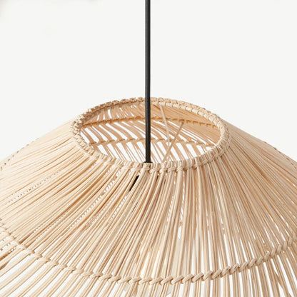 Rattan Bell Shape Pendant Fixture