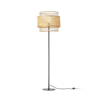 Hand-Woven Rattan Floor and Table Lamp