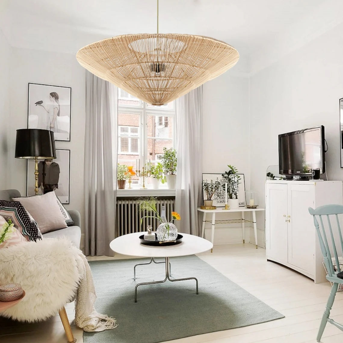 Rattan Vintage Umbrella Pendant