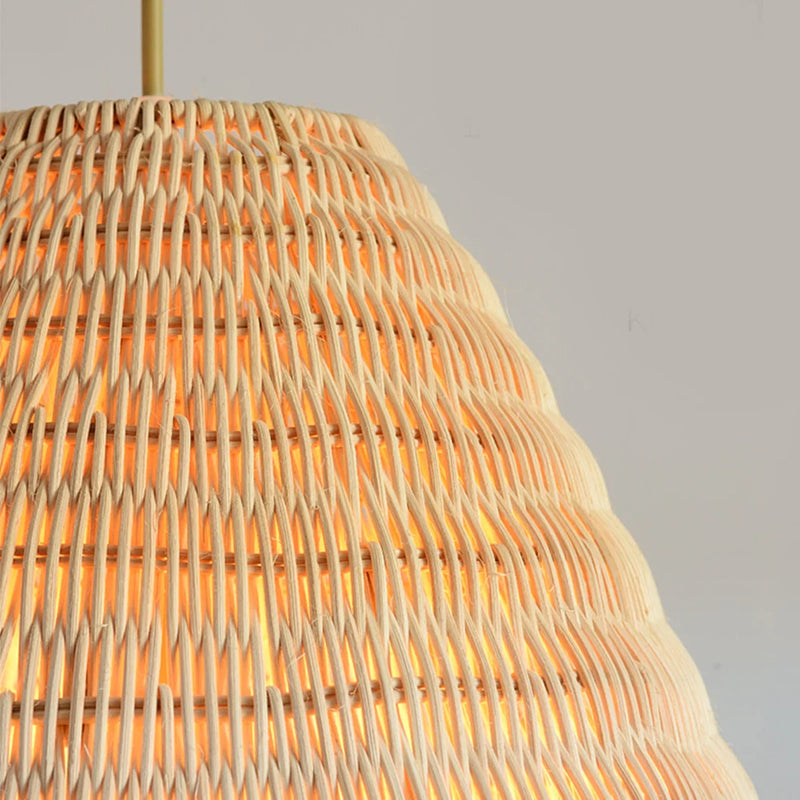 Rattan Woven Dome Basket Pendant