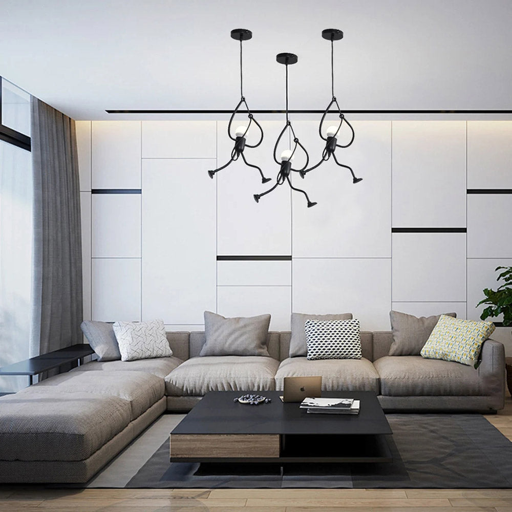 Iron Figure Adjustable Pendant Light