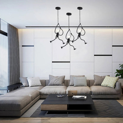 Iron Figure Adjustable Pendant Light