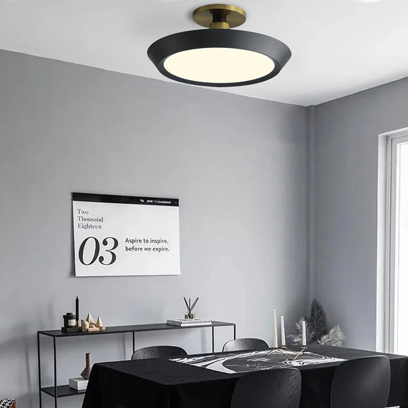Coloured Metal Ring Flush Mount Light