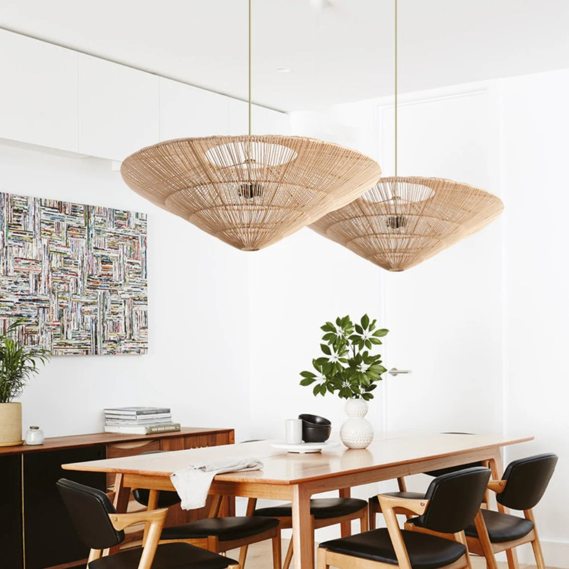 Rattan Vintage Umbrella Pendant