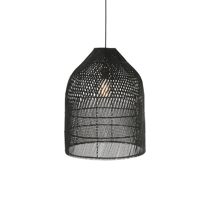 Rattan Bell Shape Pendant Fixture