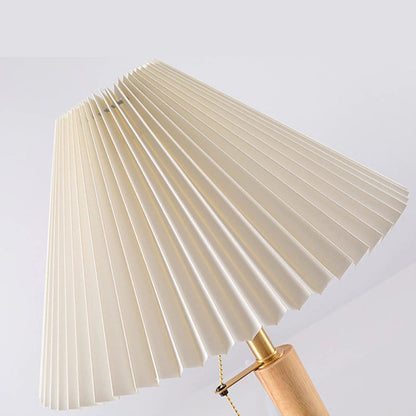 Japanese Wood and Fabric Desk Lamp