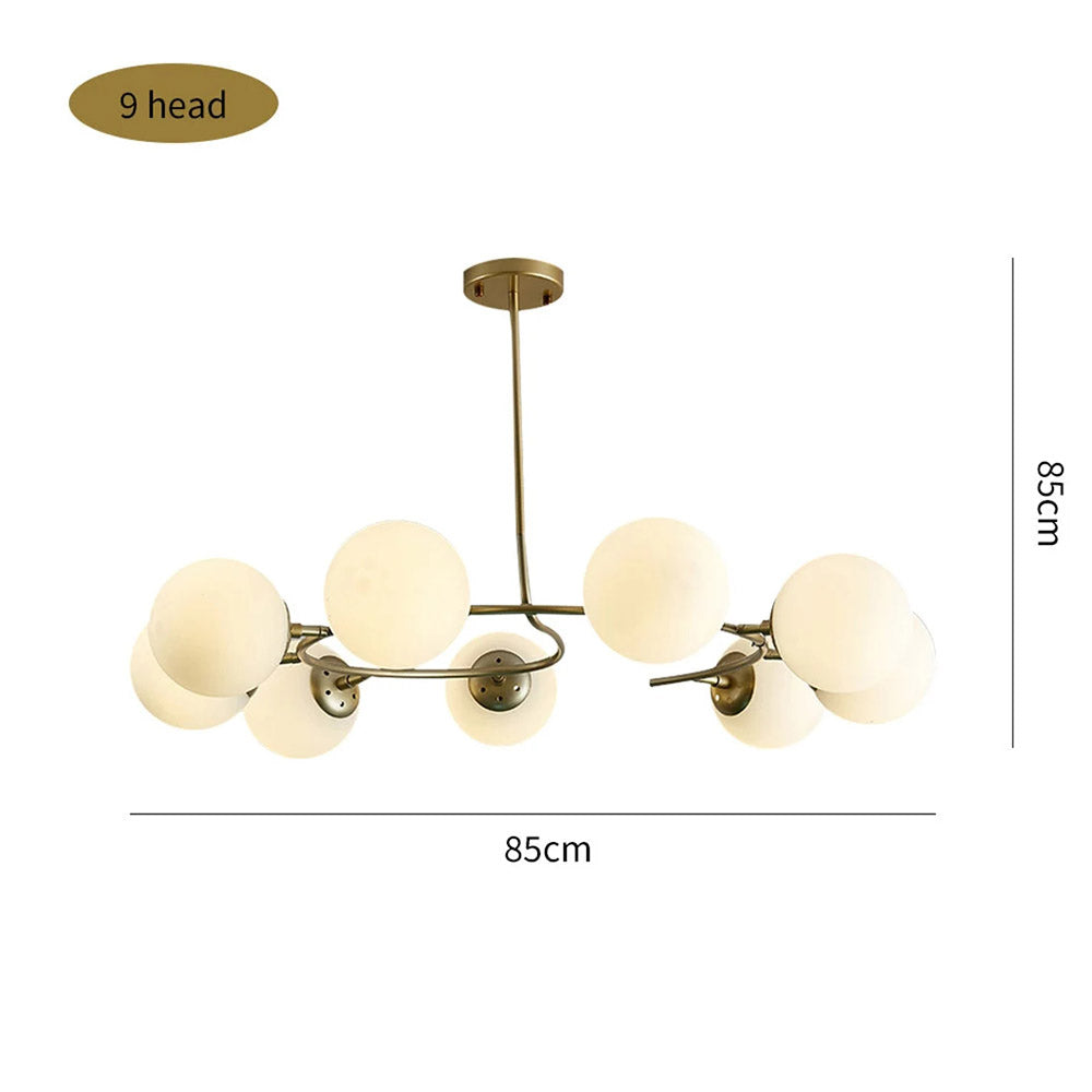Milk Glass Bubble Cluster Chandelier