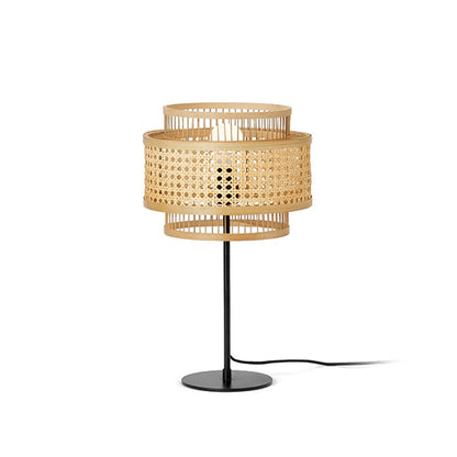 Hand-Woven Rattan Floor and Table Lamp