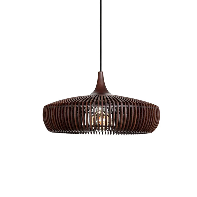 Wood Slat Fin Pendant Light