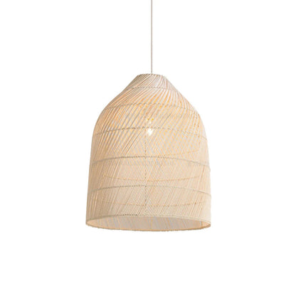 Rattan Bell Shape Pendant Fixture