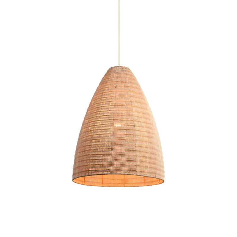 Rattan Woven Dome Basket Pendant