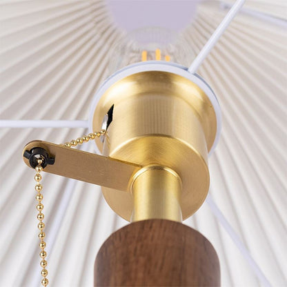 Japanese Wood and Fabric Desk Lamp