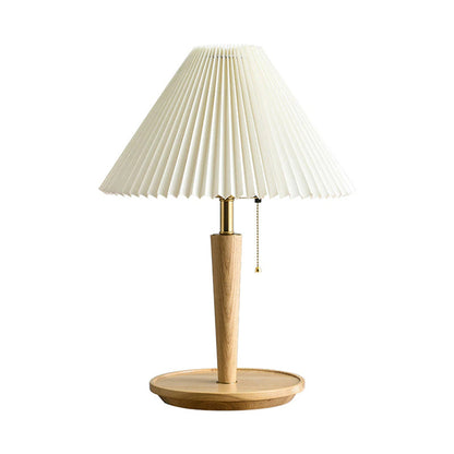 Japanese Wood and Fabric Desk Lamp