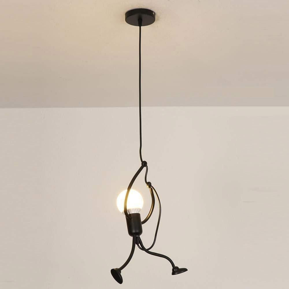Modern Creative Iron People Lamp Adjustable Height Iron Chandelier-[Modern pendant lighting for bedroom and living space]-Demolights UK