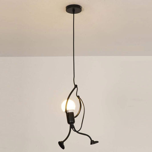 Modern Creative Iron People Lamp Adjustable Height Iron Chandelier-[Modern pendant lighting for bedroom and living space]-Demolights UK