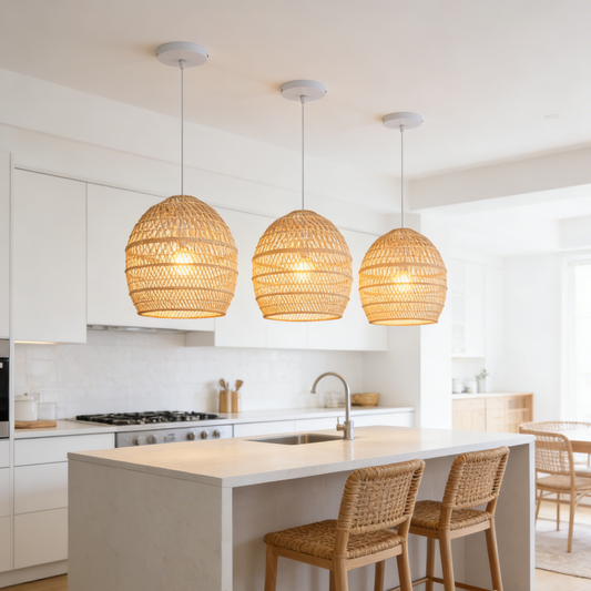 Wicker Woven Rattan Hanging Light