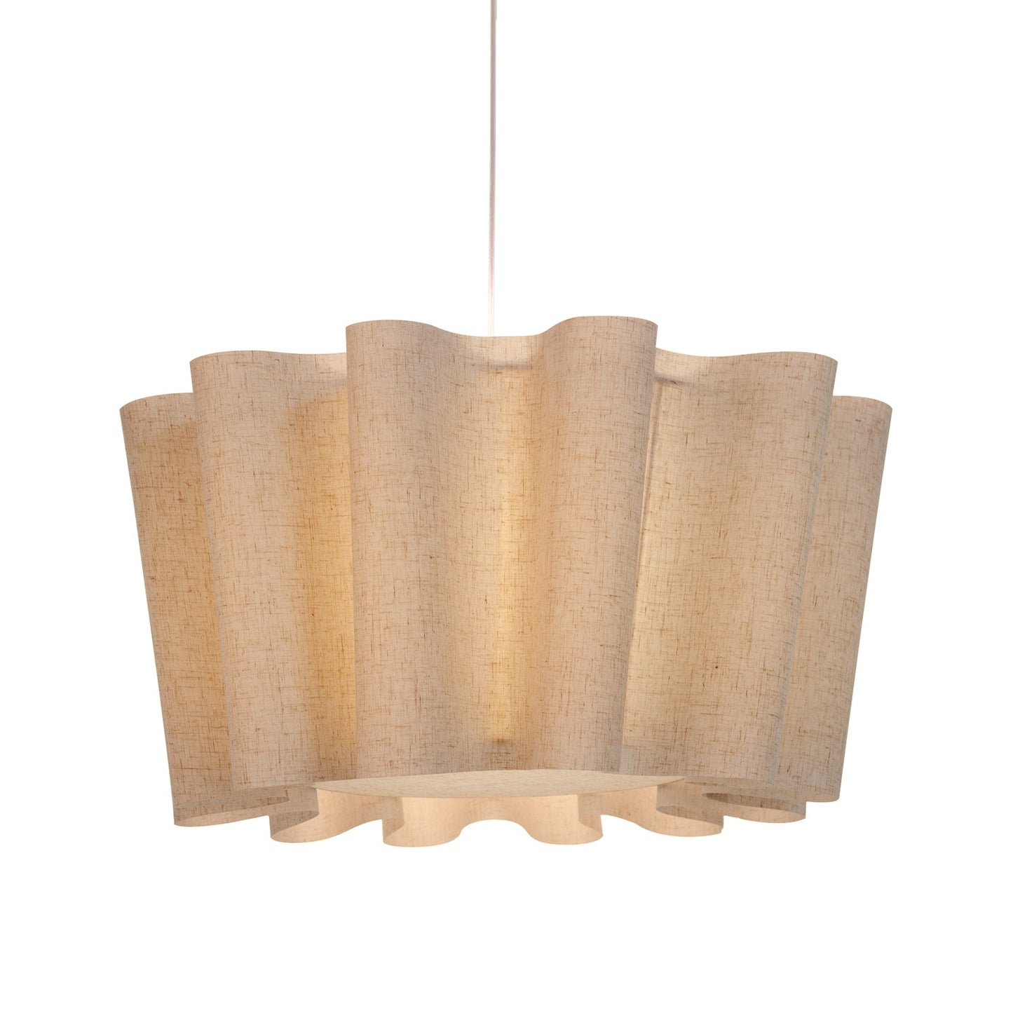 Wavy Ruffled Linen Drum Pendant