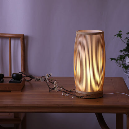 Slim Bamboo Bedside Desk Lamp