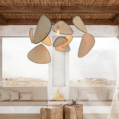 Cane Webbing Screen Chandelier