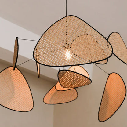 Cane Webbing Screen Chandelier