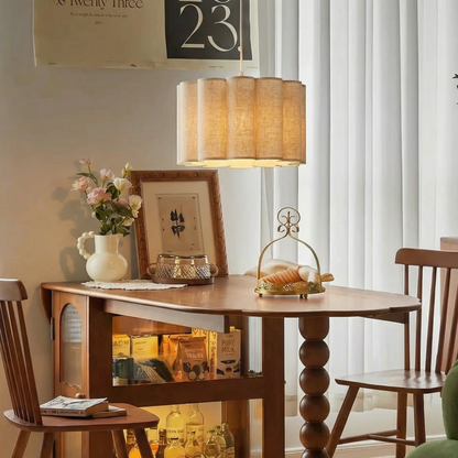 Scalloped Pleated Fabric Pendant Light