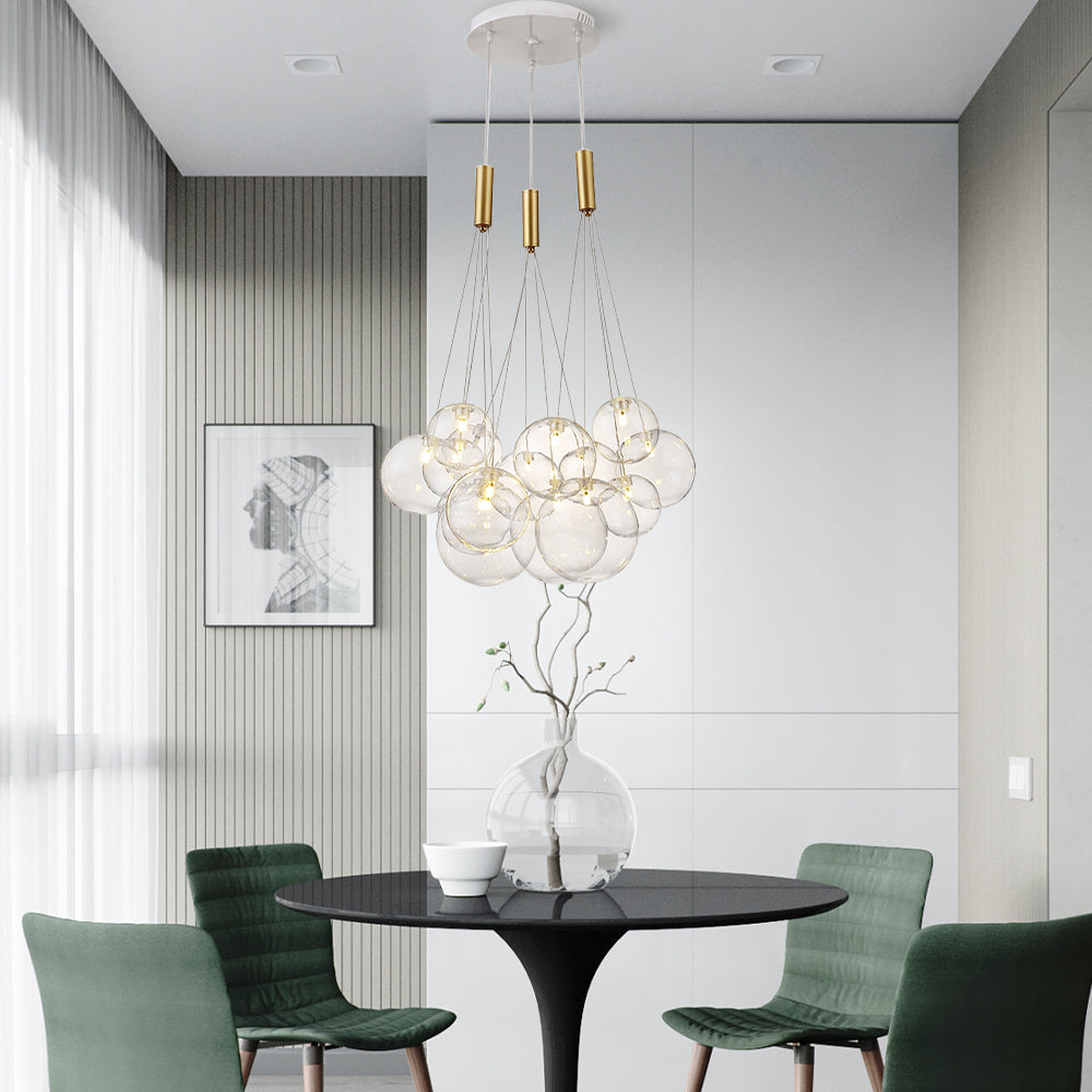Cascading Glass Globe Chandelier
