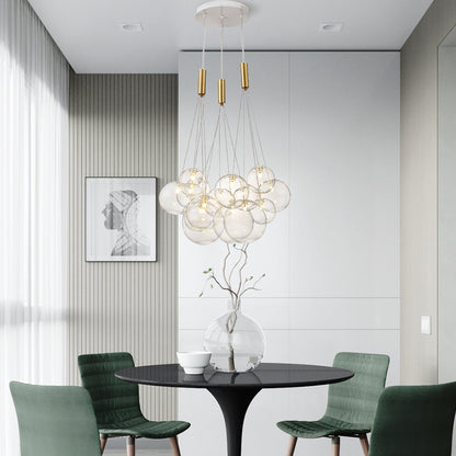 Cascading Glass Globe Chandelier