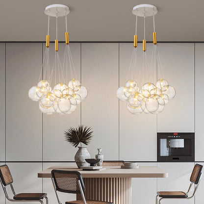 Cascading Glass Globe Chandelier