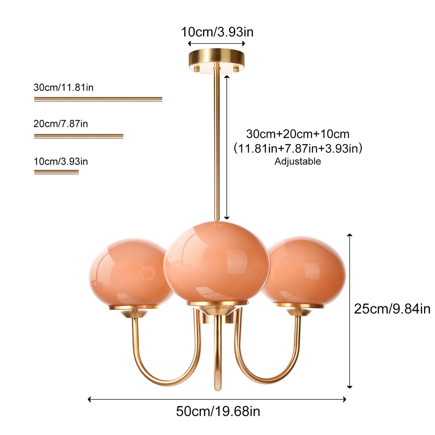 Candy Colour Gooseneck Globe Chandelier