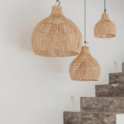 Rattan Gourd Pendant Light
