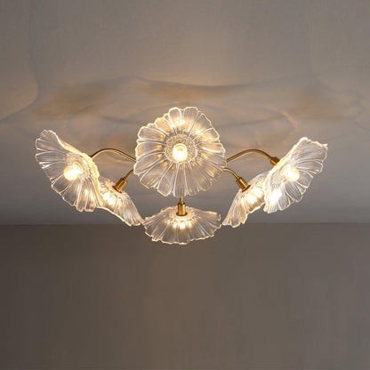 Vintage Lotus Leaf Glass Ceiling Light