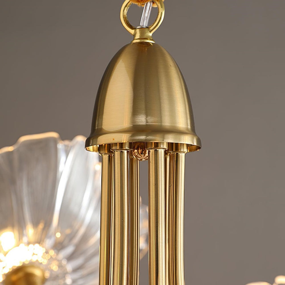 Modern Lotus Leaf Glass Living Room Chandelier