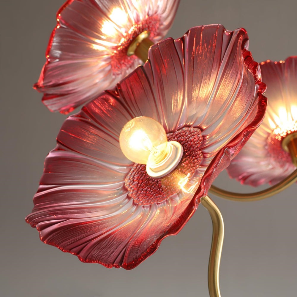Modern Lotus Leaf Glass Living Room Chandelier