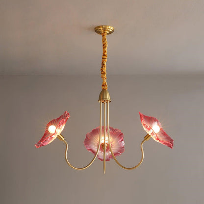 Modern Lotus Leaf Glass Living Room Chandelier