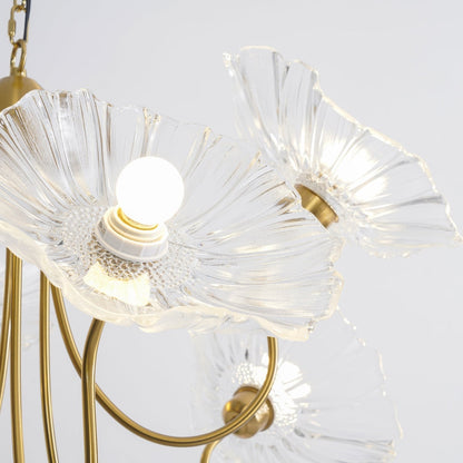 Modern Lotus Leaf Glass Living Room Chandelier