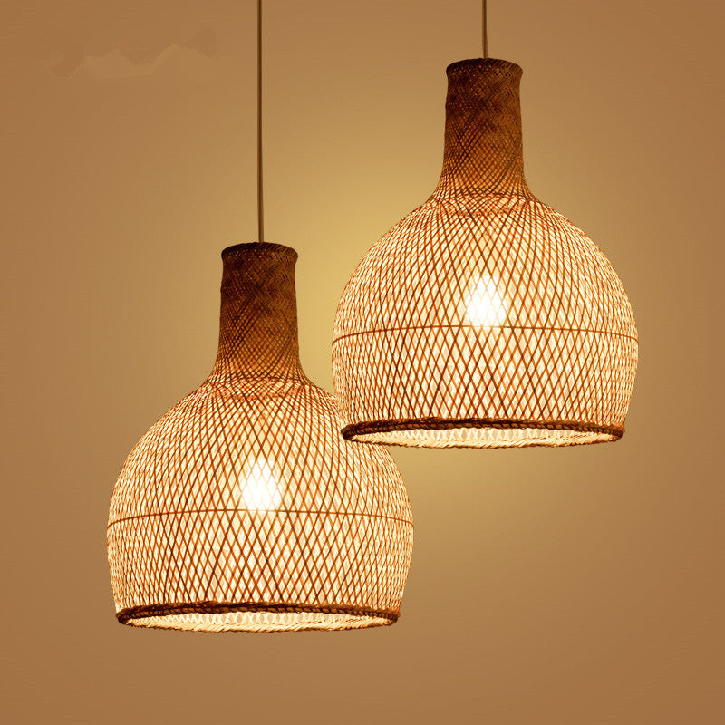 Coastal Woven Bamboo Pendant Light