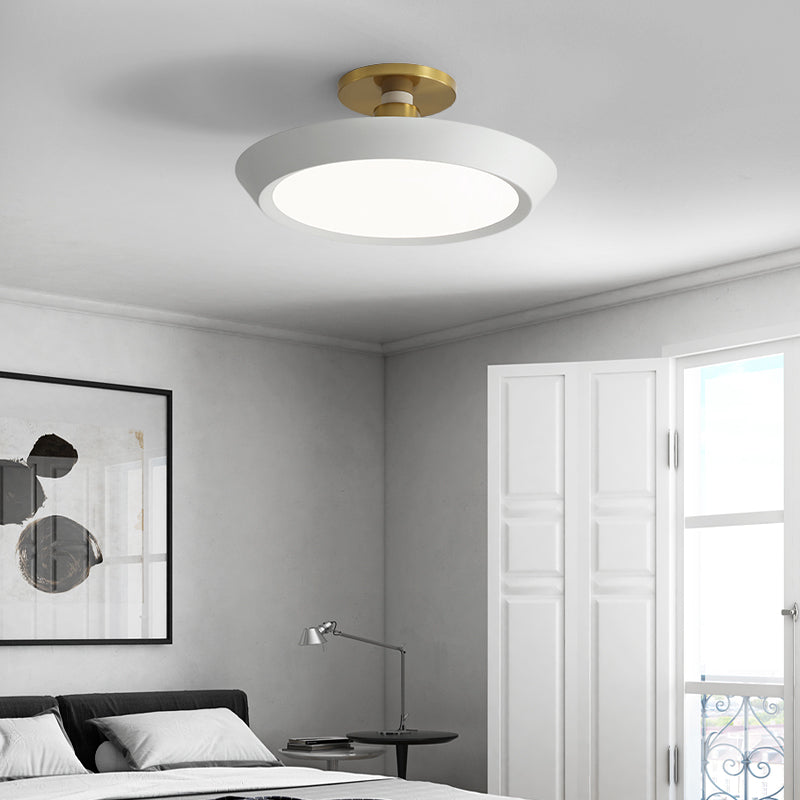 Coloured Metal Ring Flush Mount Light