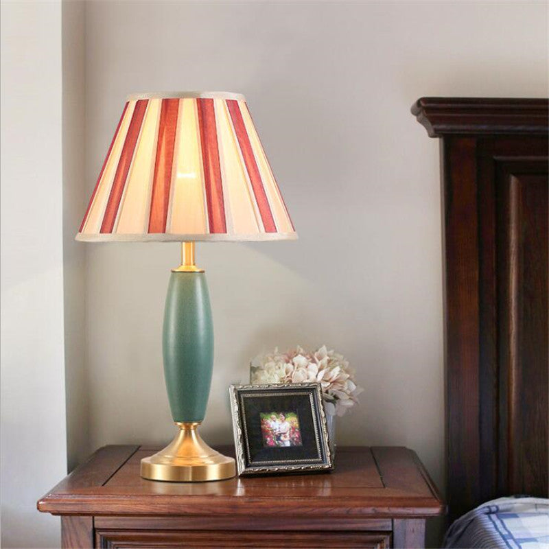 Brass and Ceramic Table and Floor Lamp