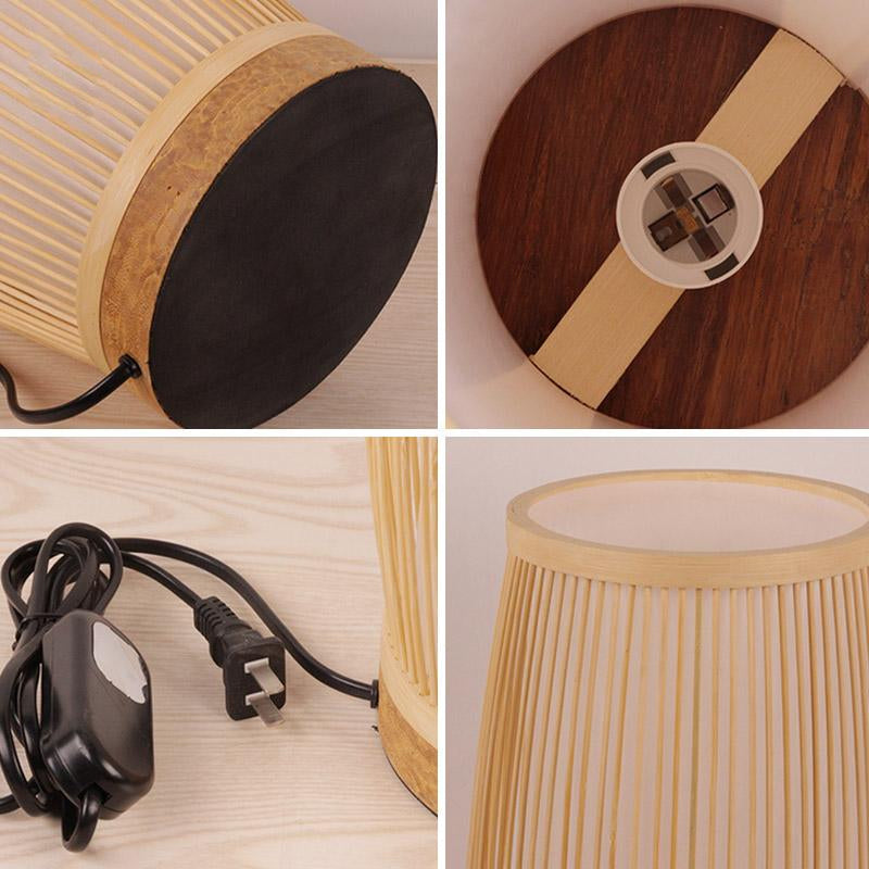 Slim Bamboo Bedside Desk Lamp