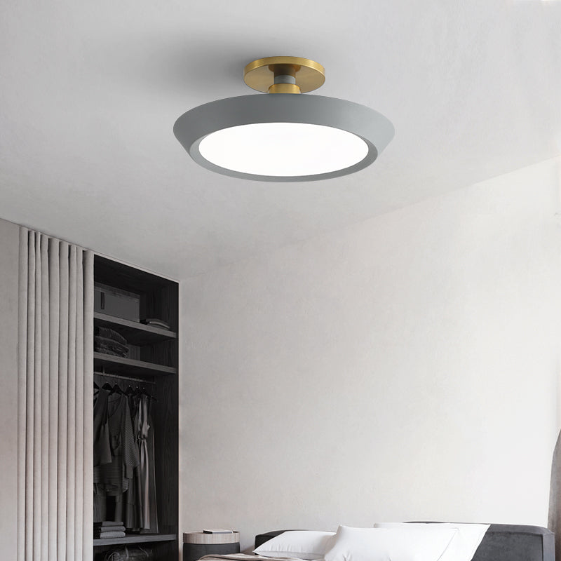 Coloured Metal Ring Flush Mount Light