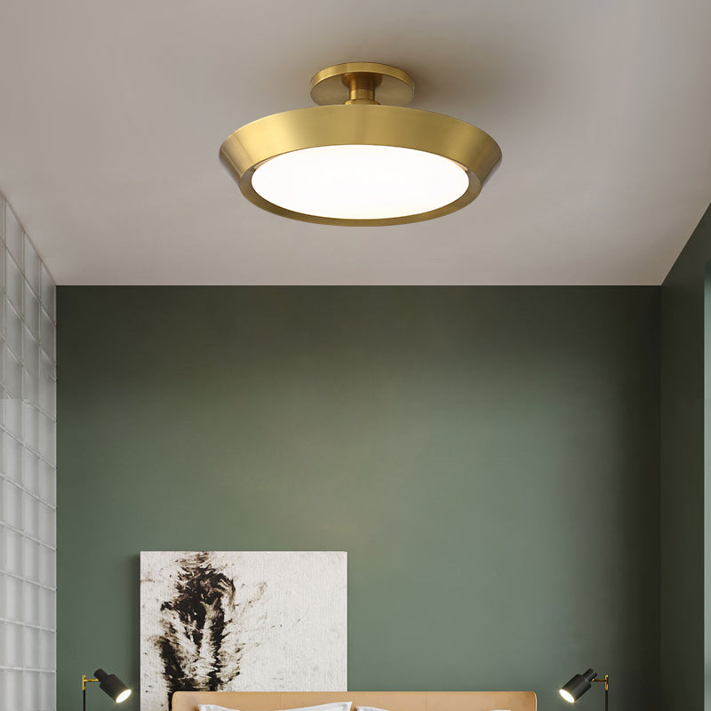 Coloured Metal Ring Flush Mount Light