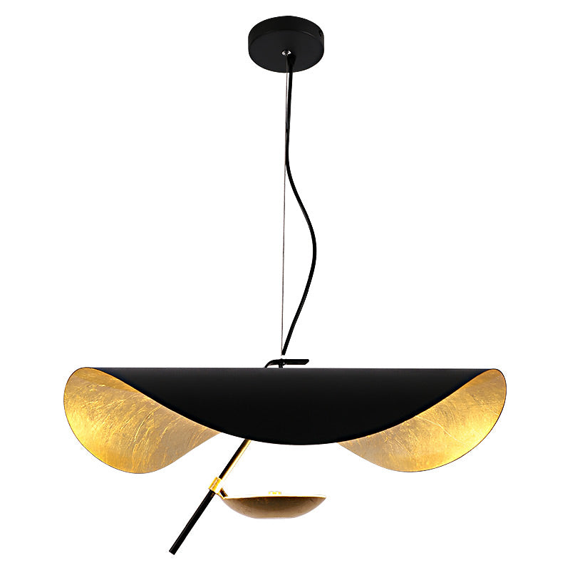 UFO Pendant Light in Black or White with Brass