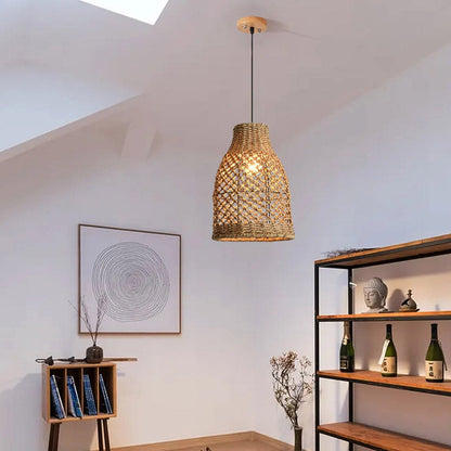 Pastoral Rattan Pendant Light 8 Shapes