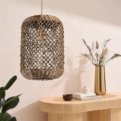 Pastoral Rattan Pendant Light 8 Shapes
