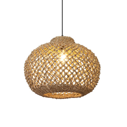 Pastoral Rattan Pendant Light 8 Shapes